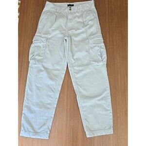 Banana Republic Cargo Pants Heavy Cotton Ivory Women's 28/8 Retro Street Carp